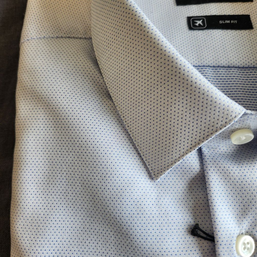 NWT Hugo Boss Men's Isko Cotton Mini-Dot Slim Fit Dress Shirt / 16R